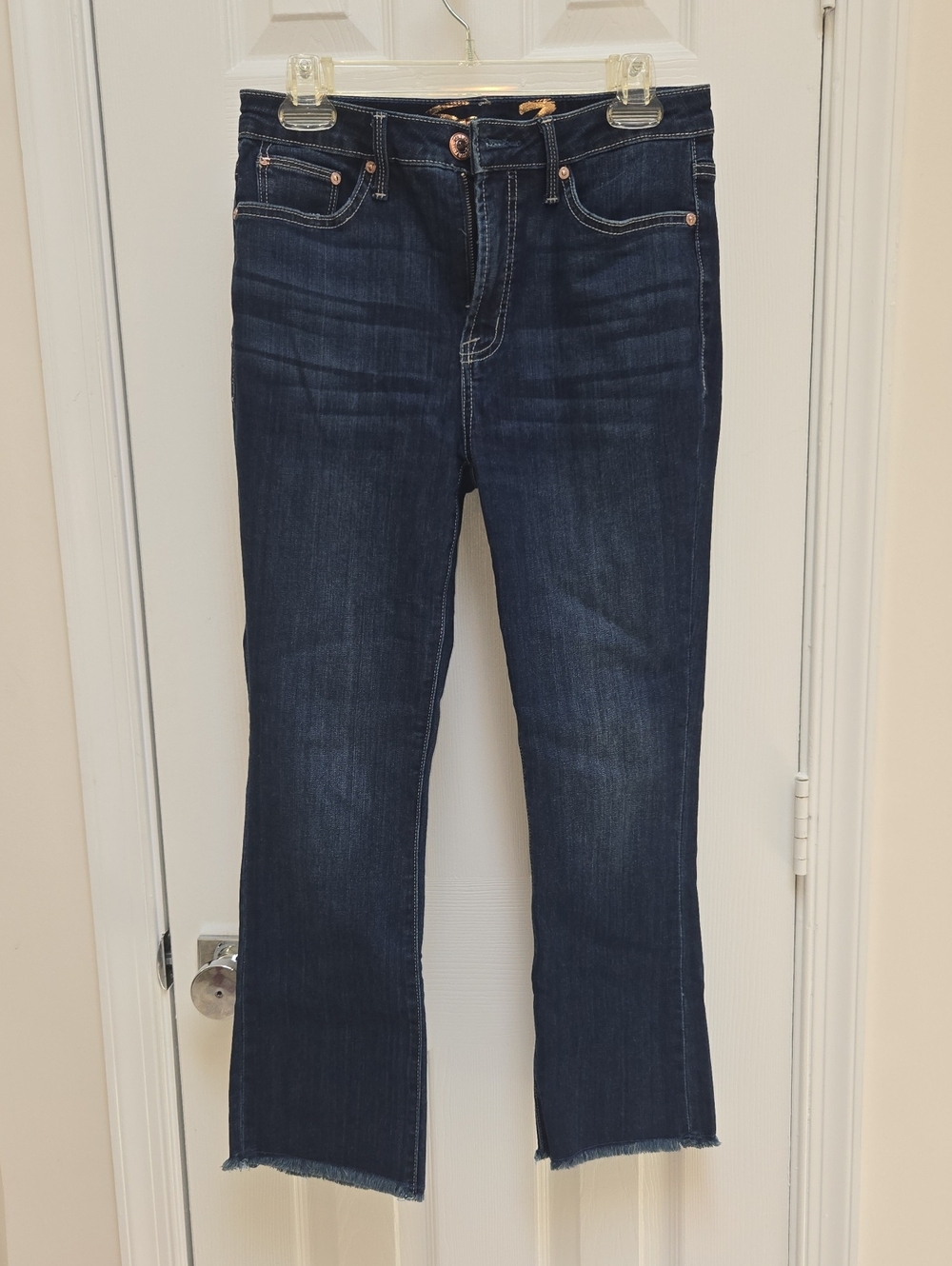 Seven7 Dark Indigo Cropped Bootcut Jeans